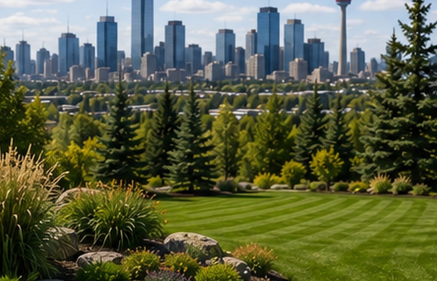 Premium lawn care service area in SW Calgary